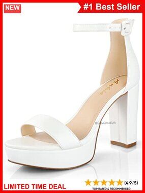 Chunky Platform Heeled Sandals 4 Inch Block Heels with Memory Foam & Arch